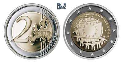 New €2 coin issued to commemorate the 30th Anniversary of the European Flag (1985-2015)